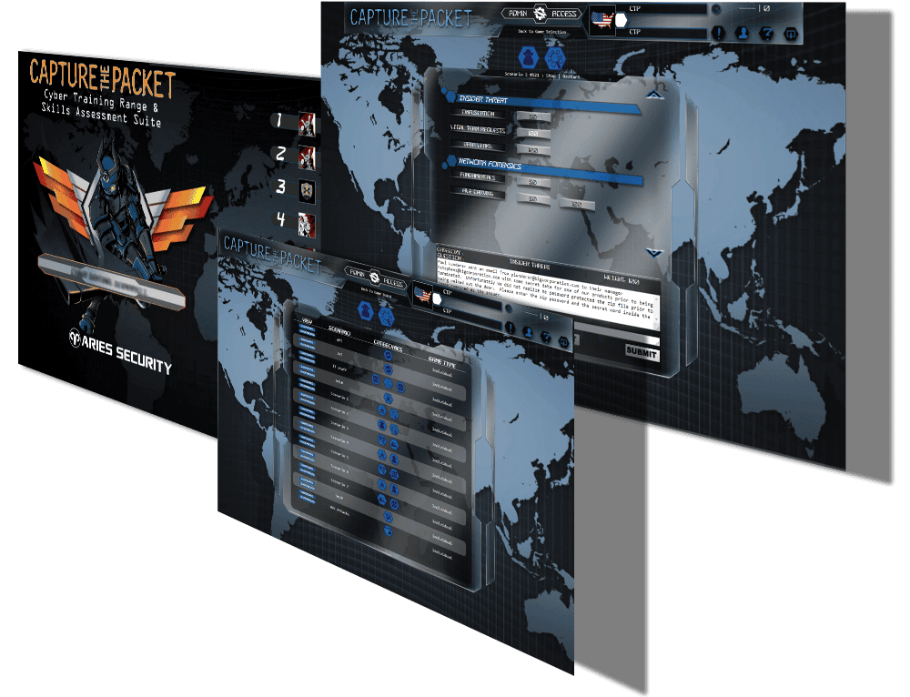 Sample screens from Capture The Packet